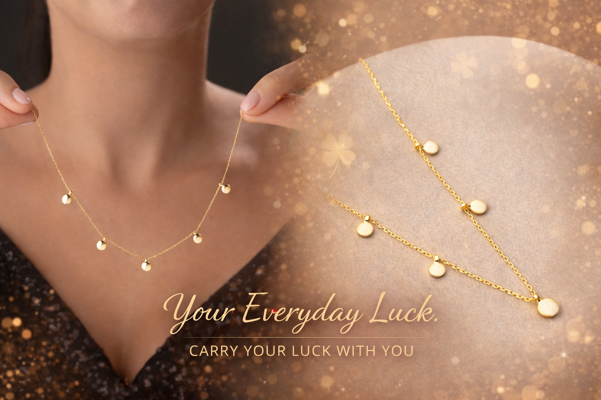 Lucky Charm Gold Disc Necklace