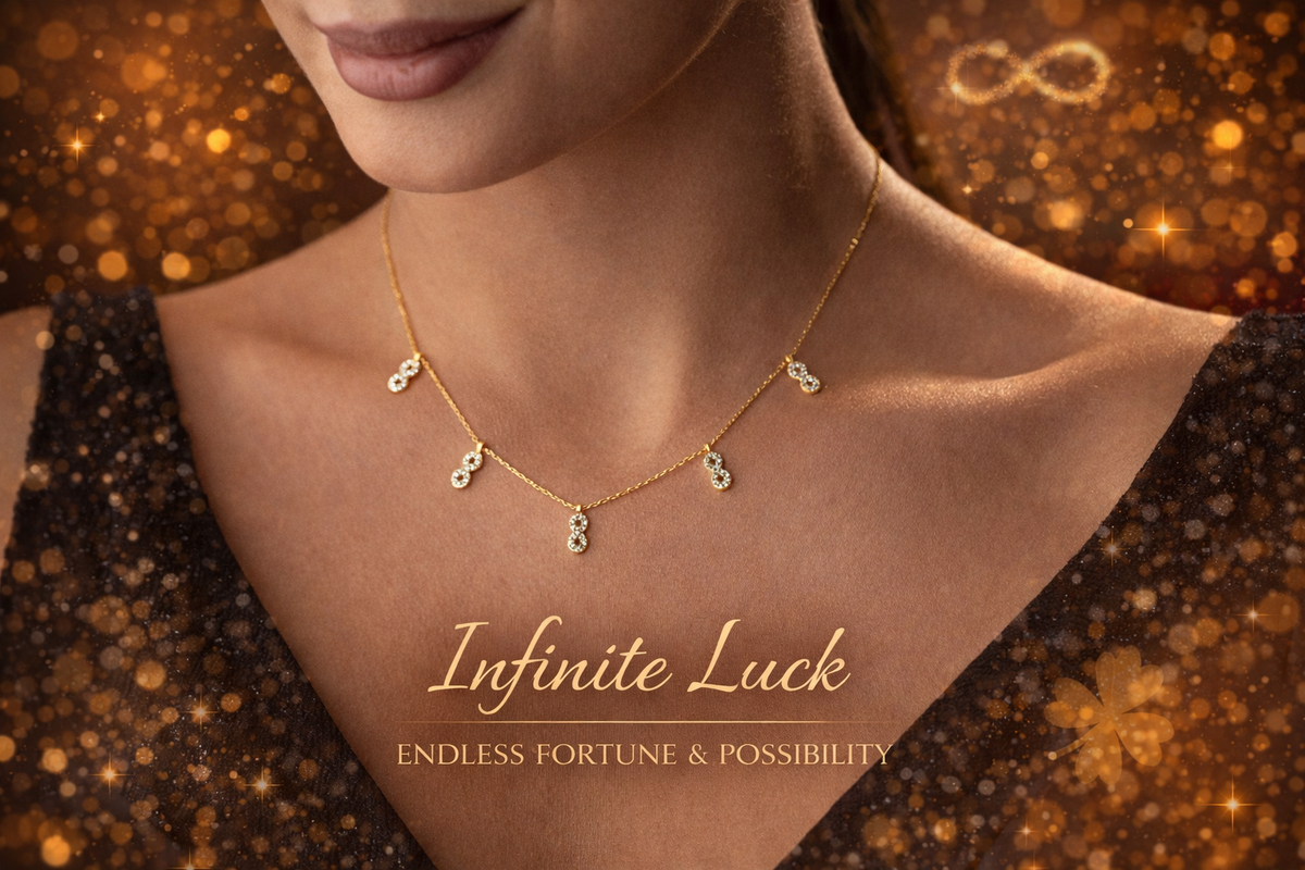 Sparkling Infinity Symbol Charm Necklace