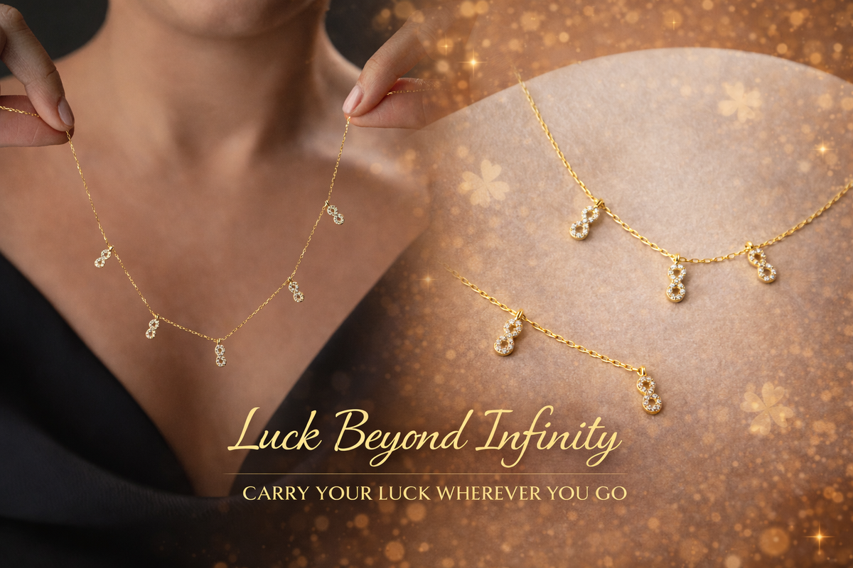 Sparkling Infinity Symbol Charm Necklace