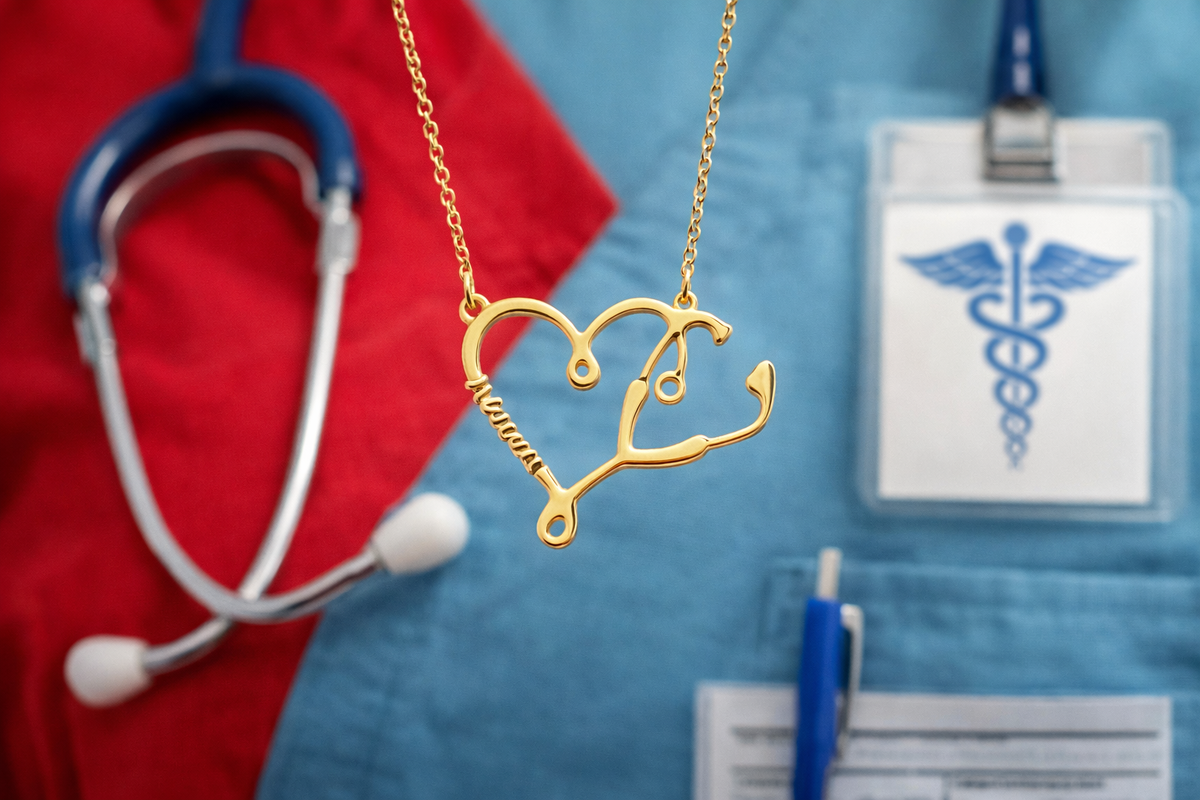 Stethoscope Heart Pendant Necklace