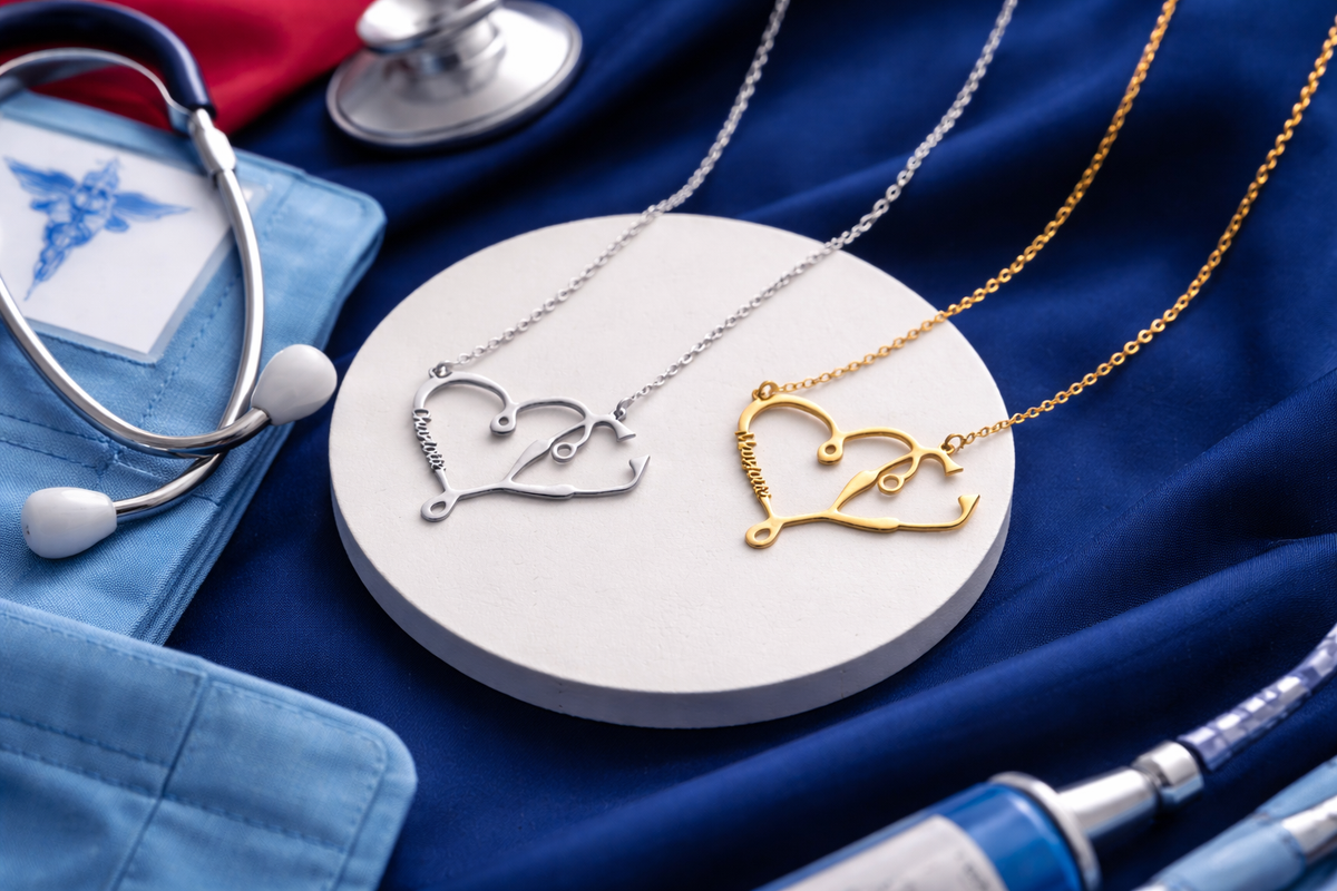 Stethoscope Heart Pendant Necklace