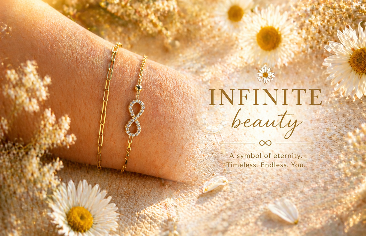 Double Strand Infinity Bracelet in Gold