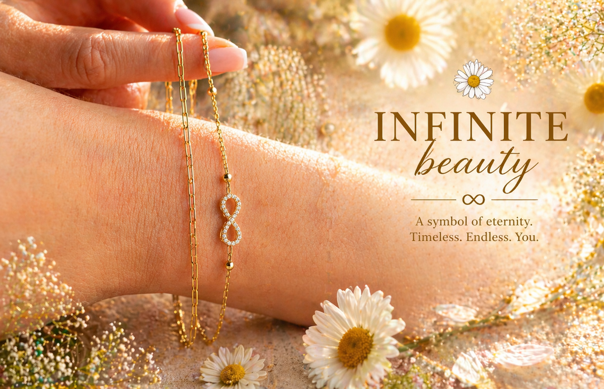 Double Strand Infinity Bracelet in Gold