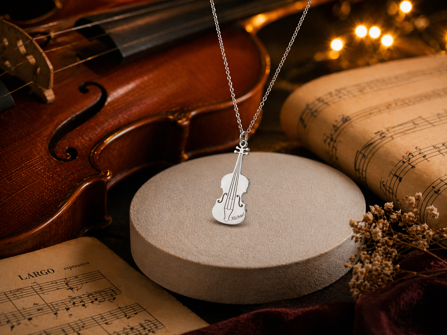 Custom Engraved Instrument Necklace