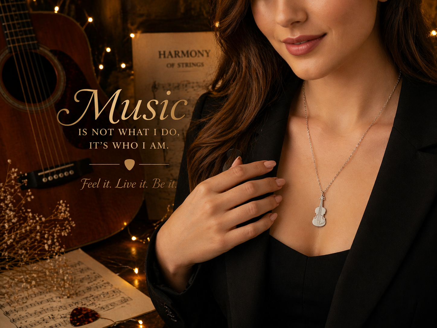 Custom Engraved Instrument Necklace