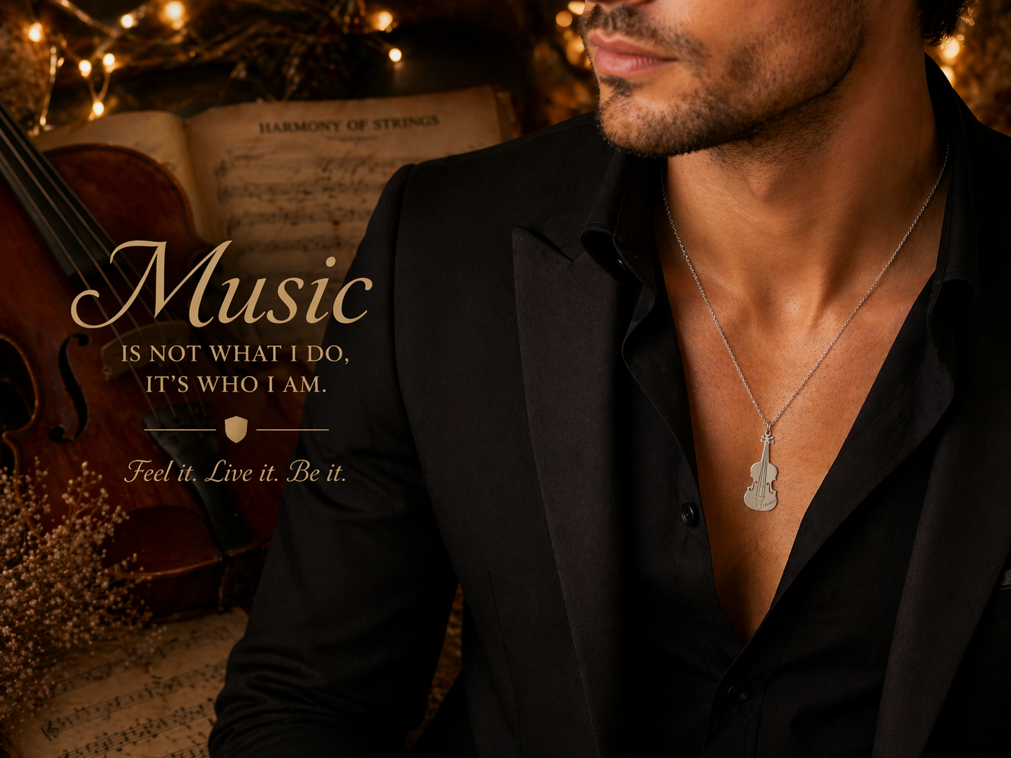 Custom Engraved Instrument Necklace
