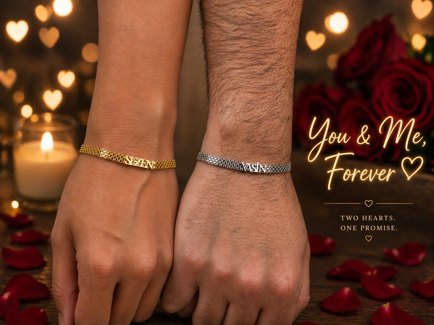 Personalized Couple's Name Chain Bracelets