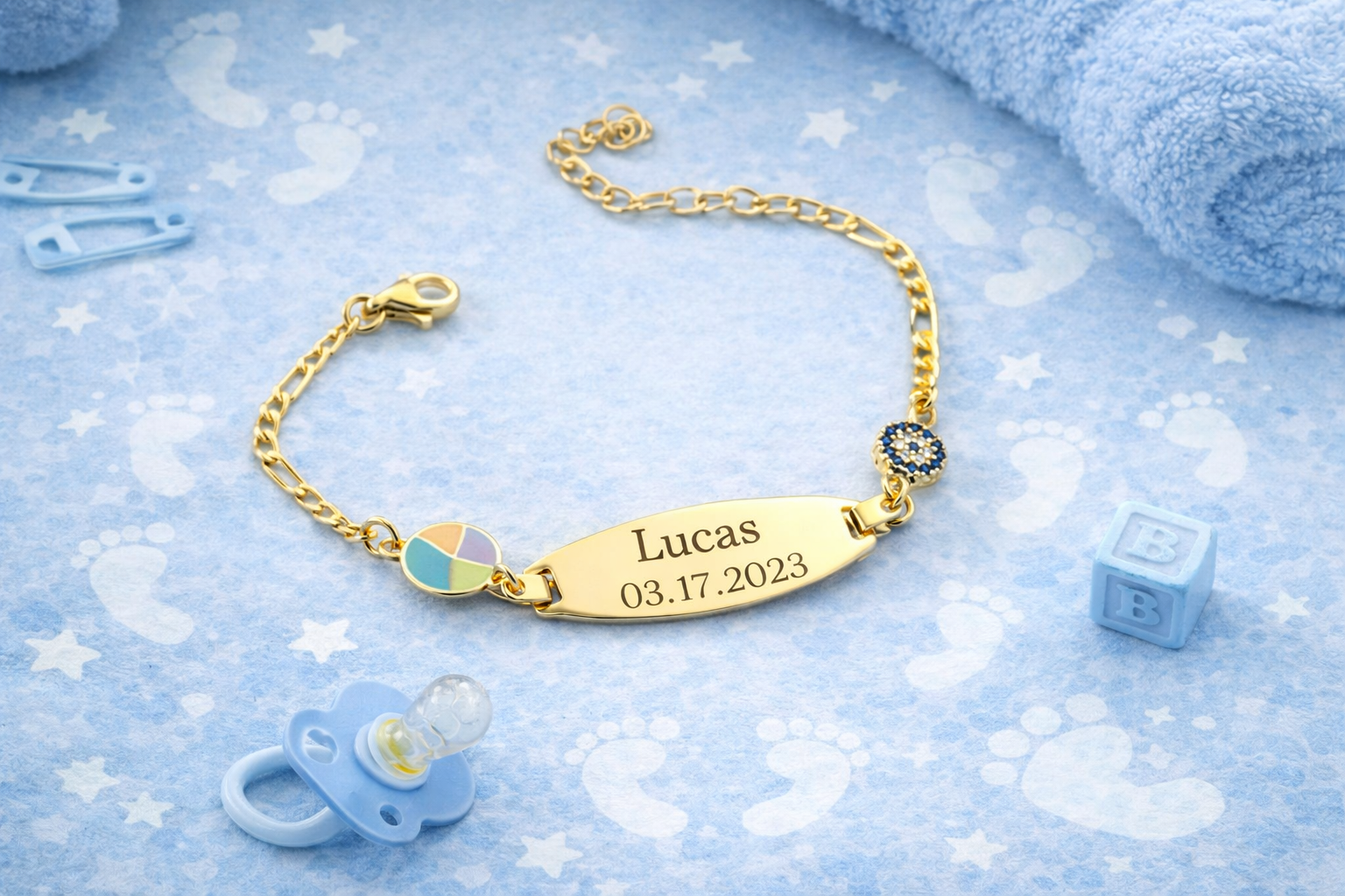 Personalized Baby Beach Ball ID Bracelet