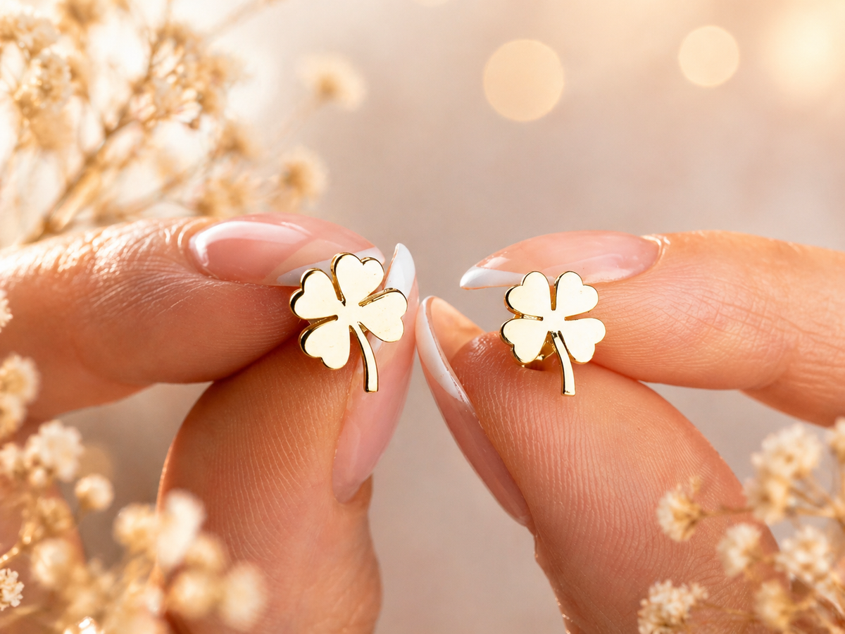 Four Leaf Clover Stud Earrings