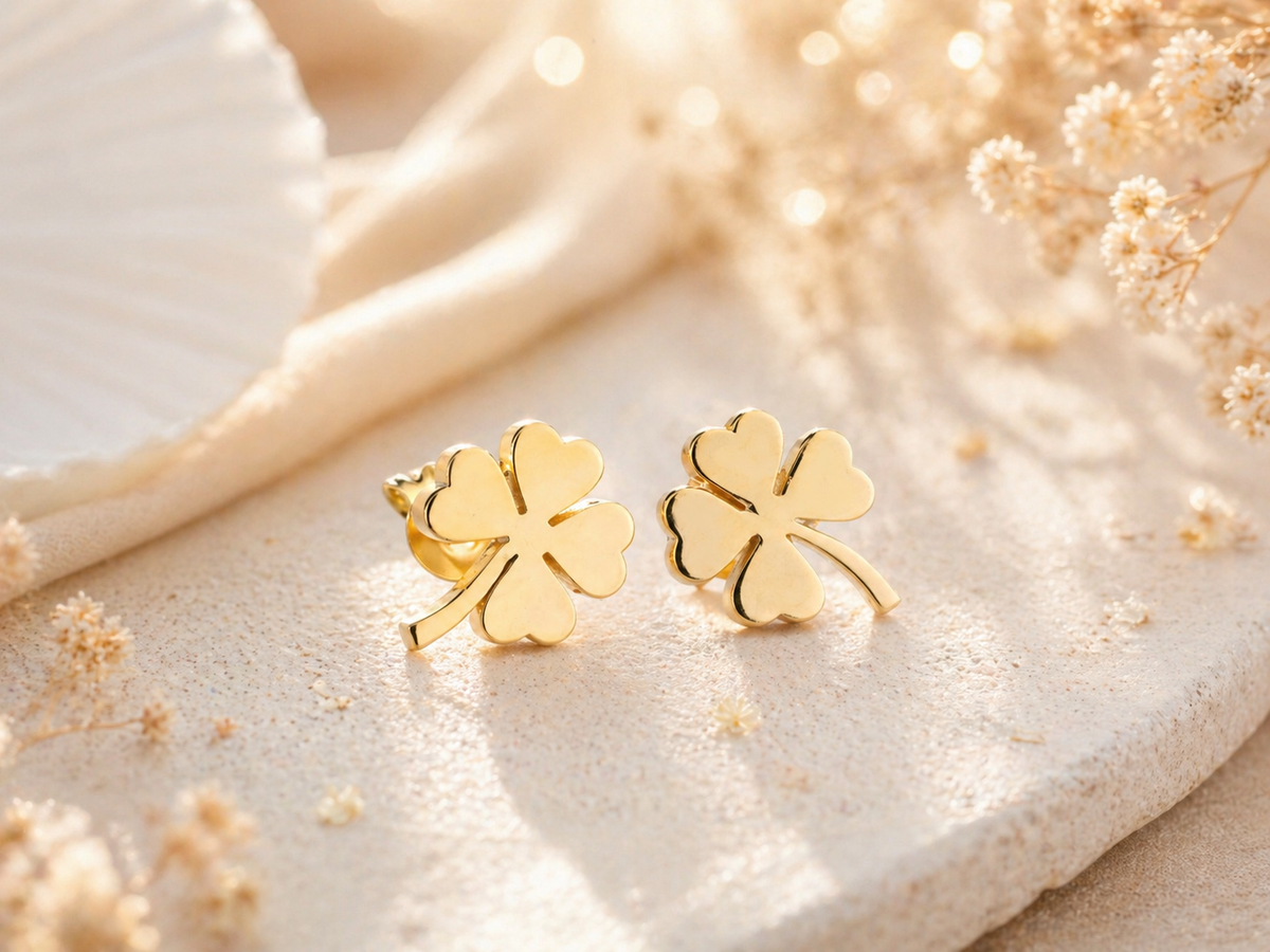 Four Leaf Clover Stud Earrings