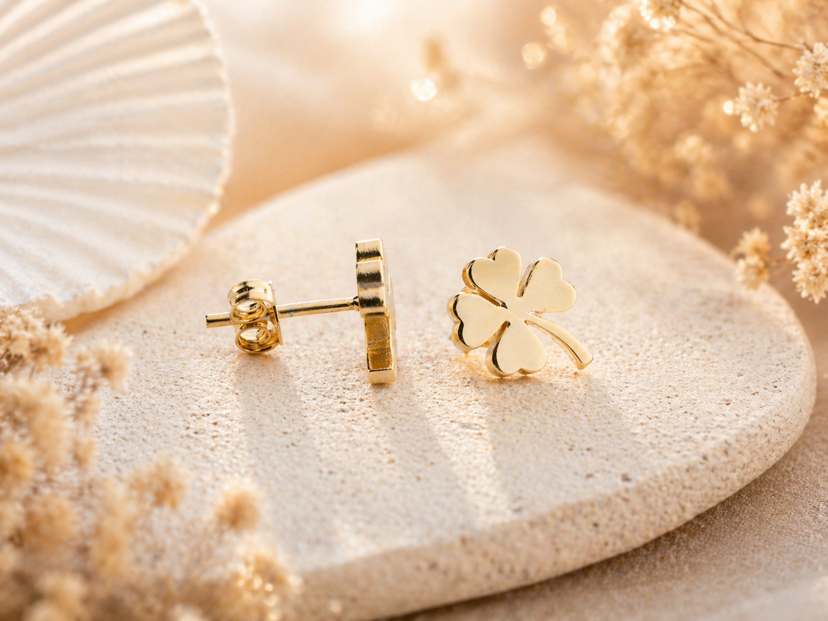 Four Leaf Clover Stud Earrings