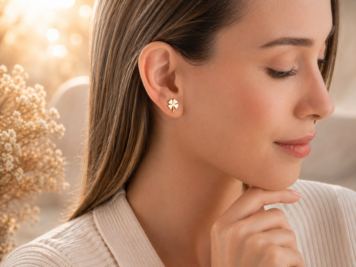 Four Leaf Clover Stud Earrings