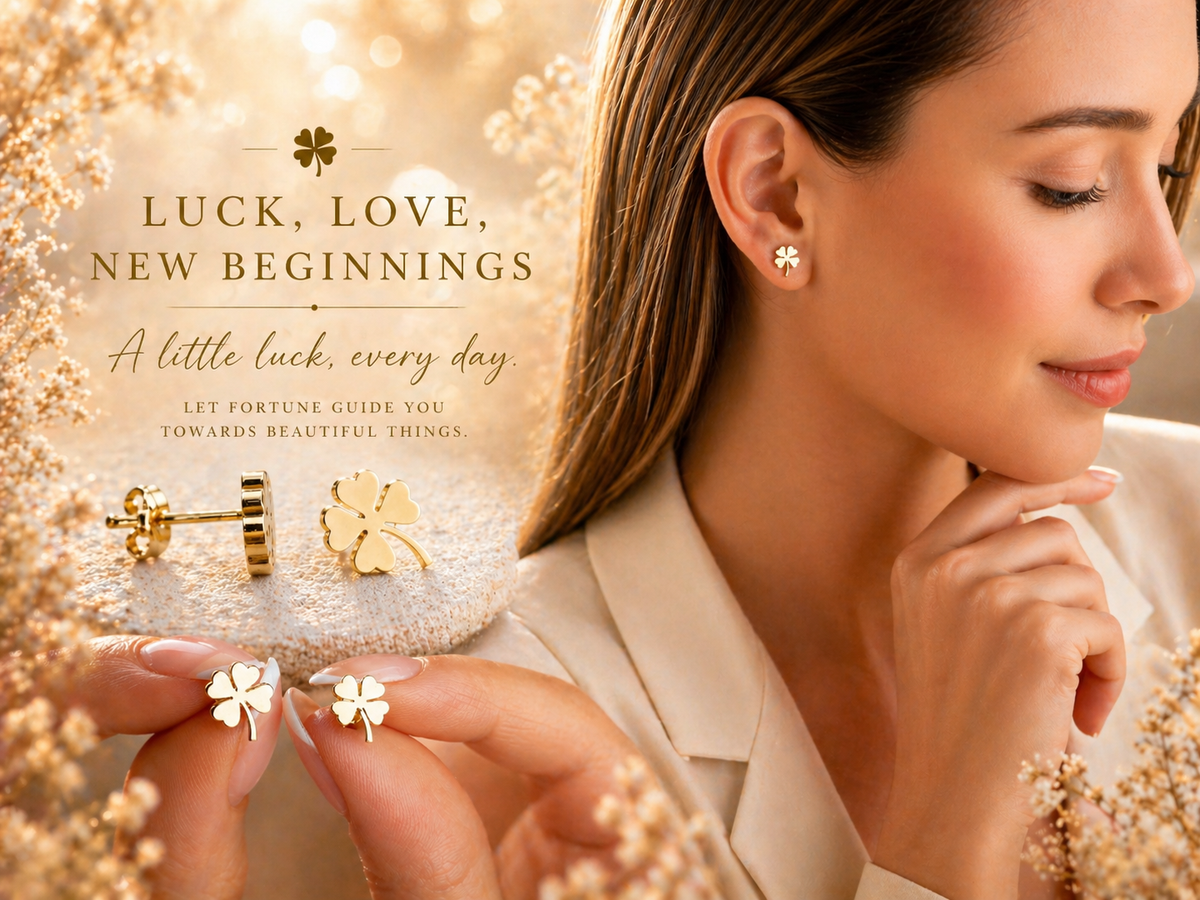 Four Leaf Clover Stud Earrings