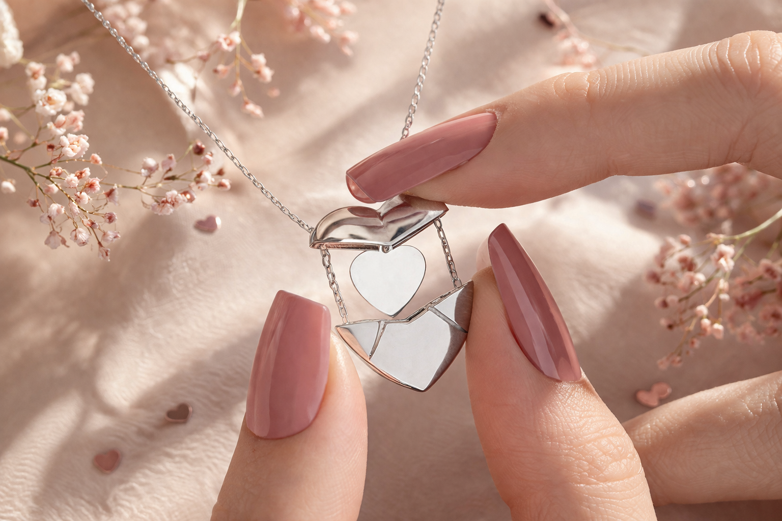 Custom Folding Heart Locket Necklace