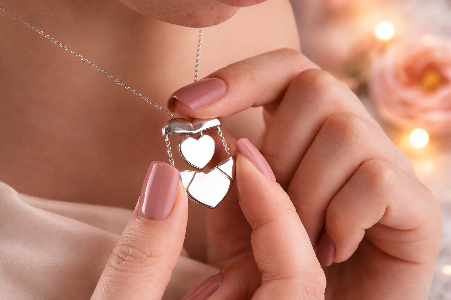Custom Folding Heart Locket Necklace