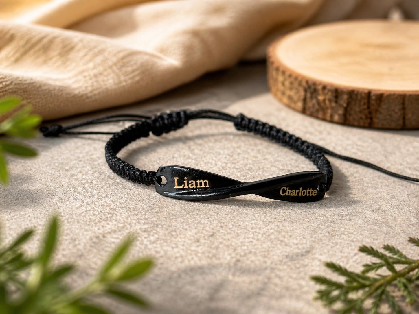 Custom Couple's Infinity Bar Bracelet