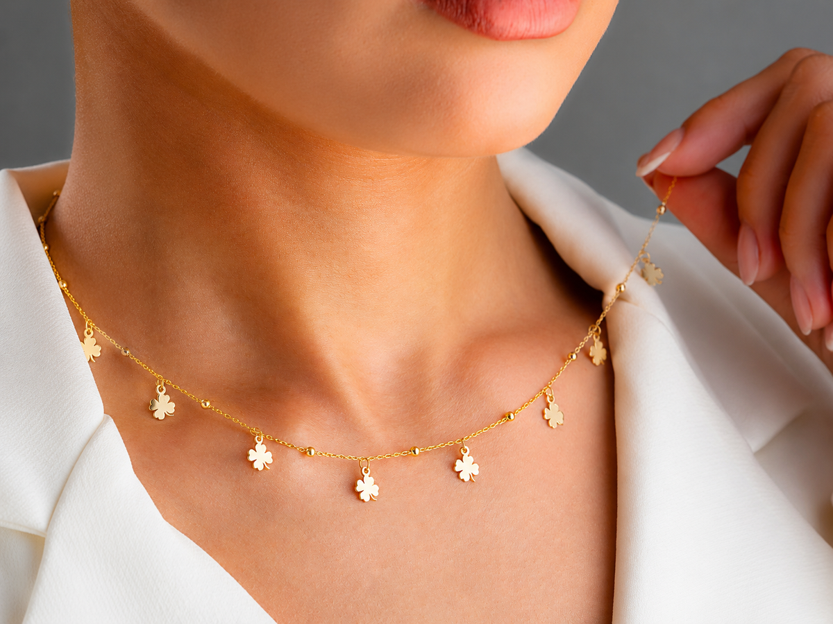 Four Leaf Clover Charm Necklace