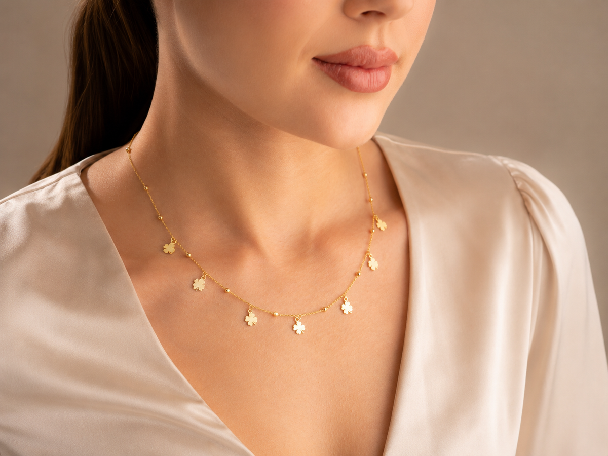 Four Leaf Clover Charm Necklace