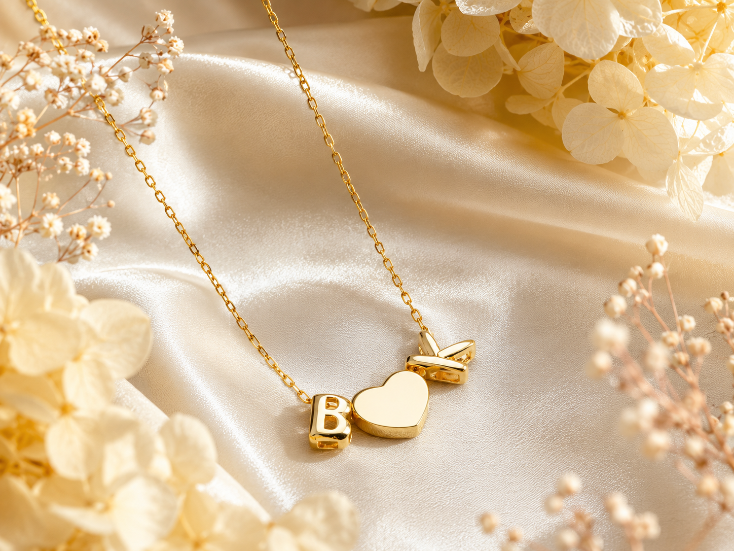 Custom Couple's Initials Heart Necklace