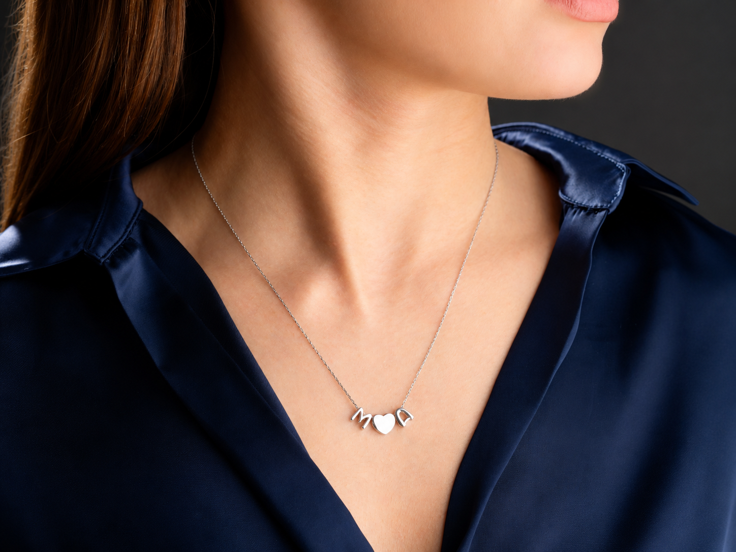 Custom Couple's Initials Heart Necklace