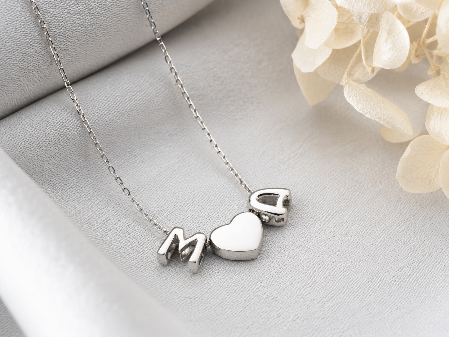Custom Couple's Initials Heart Necklace