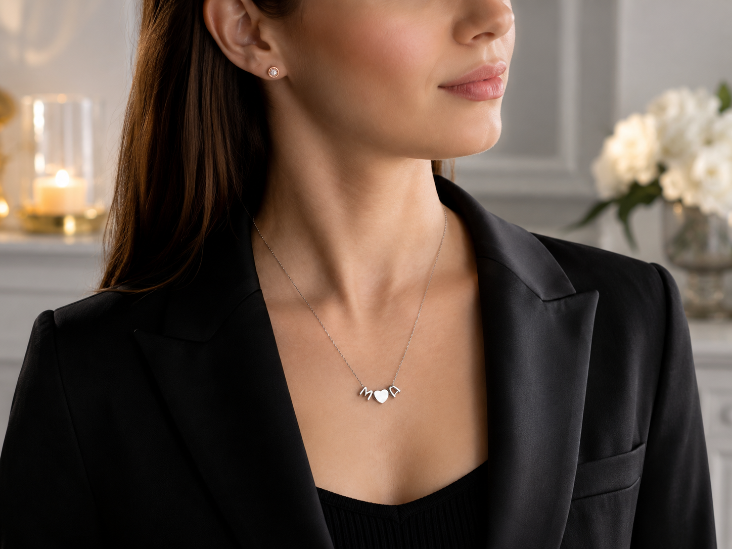 Custom Couple's Initials Heart Necklace