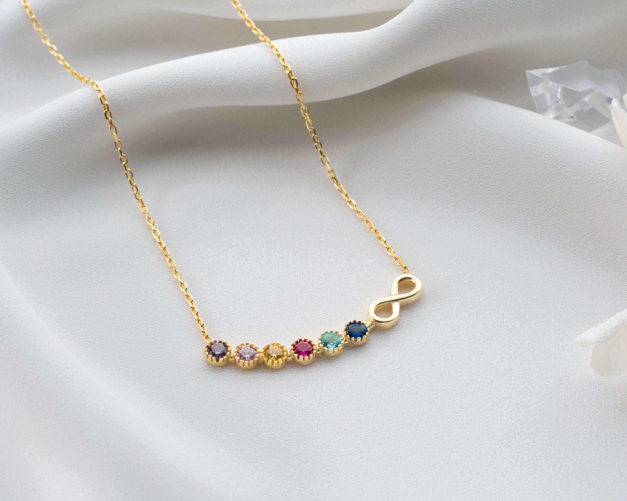 Custom Infinity Birthstone Family Necklace
