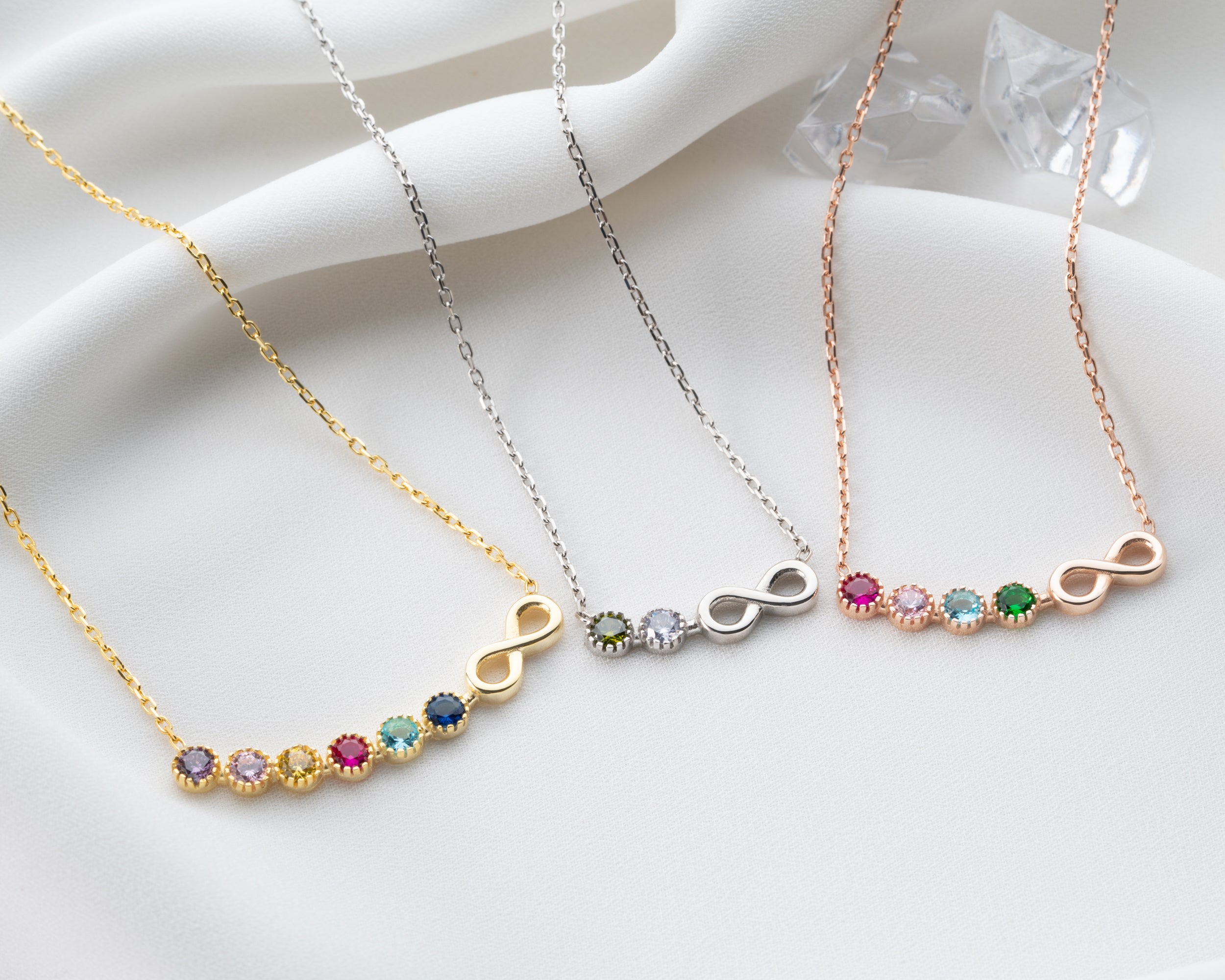 Custom Infinity Birthstone Family Necklace