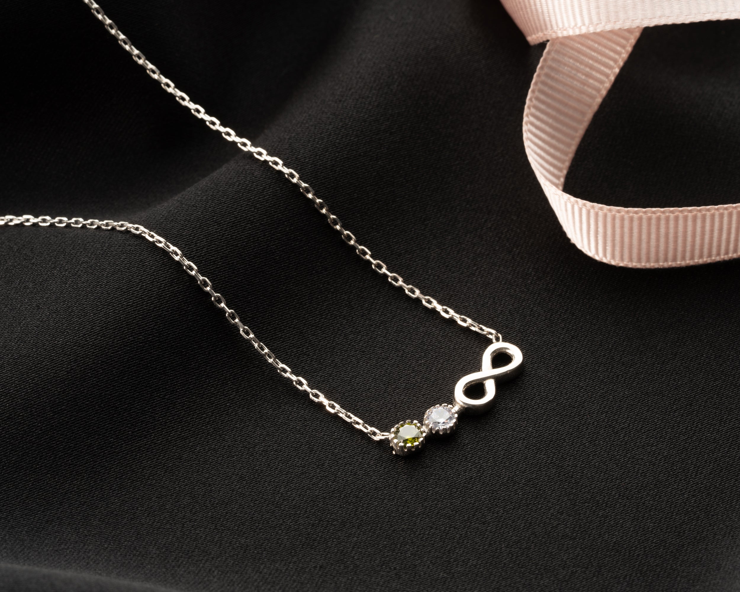 Custom Infinity Birthstone Family Necklace