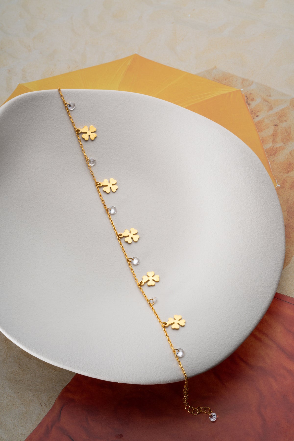Four Leaf Clover Charm Anklet