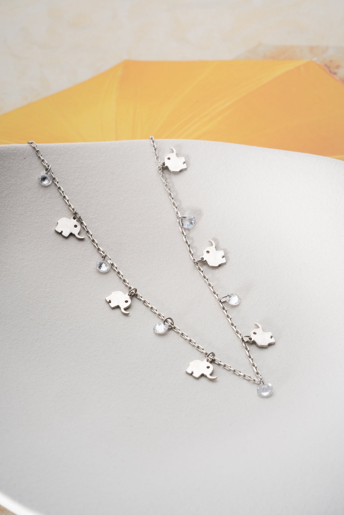 Elephant Charm Silver Anklet