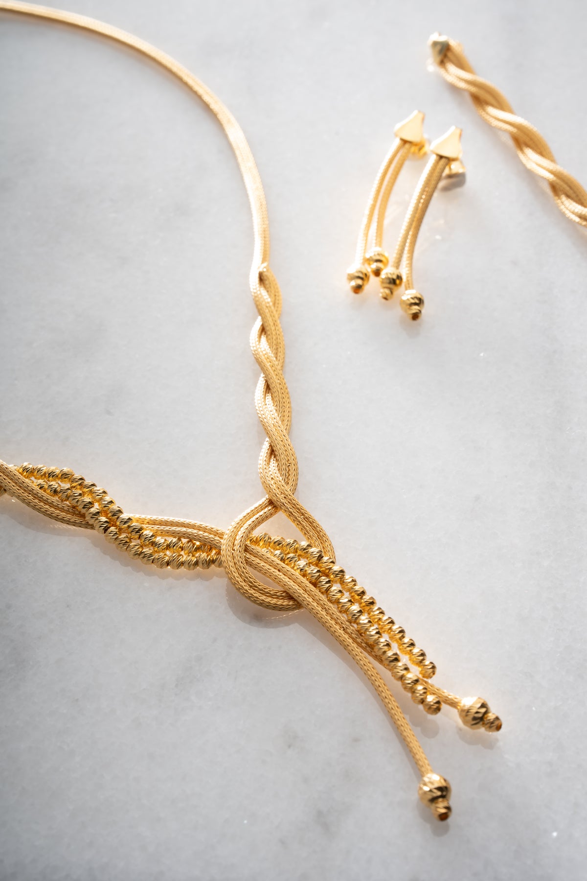 Braided Rope Knot Tassel Jewelry Set