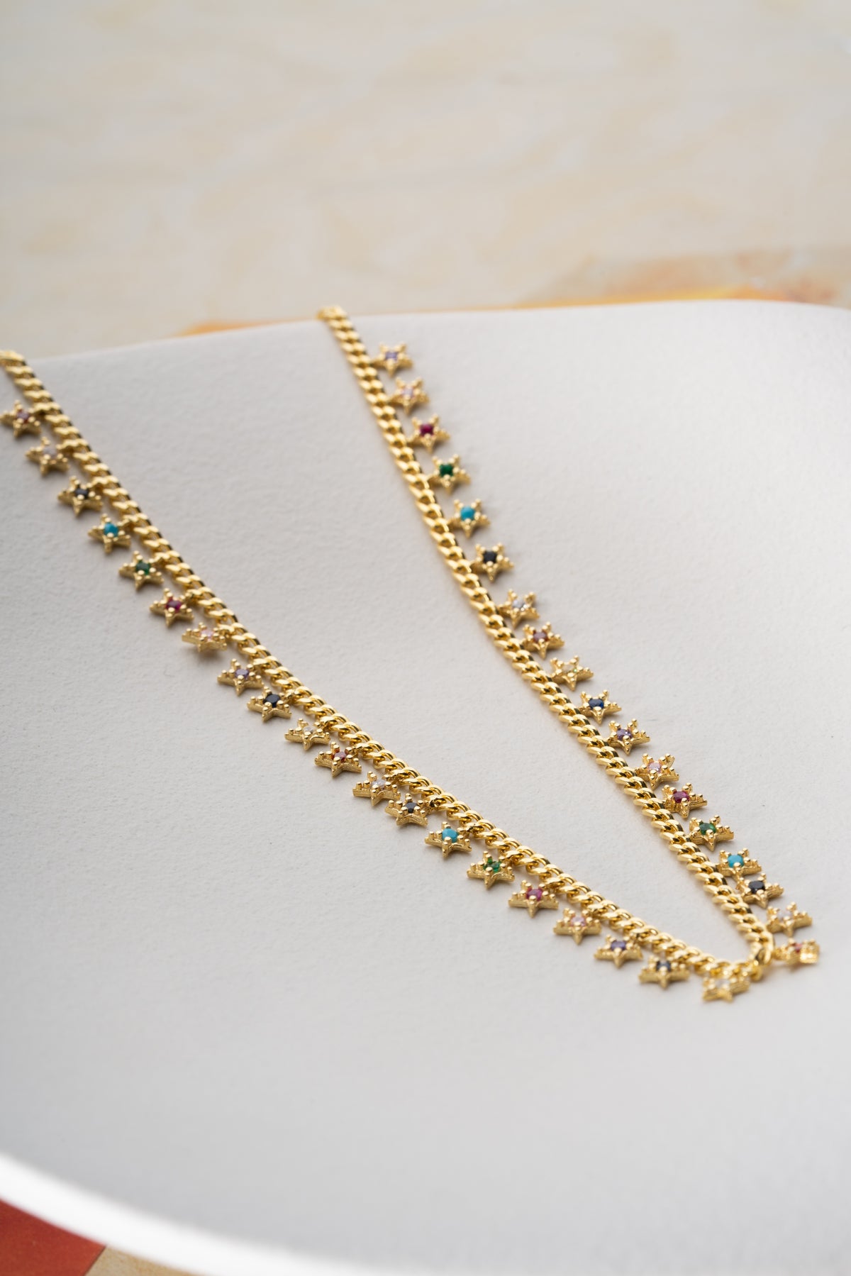 Rainbow Star Charm Necklace in Gold