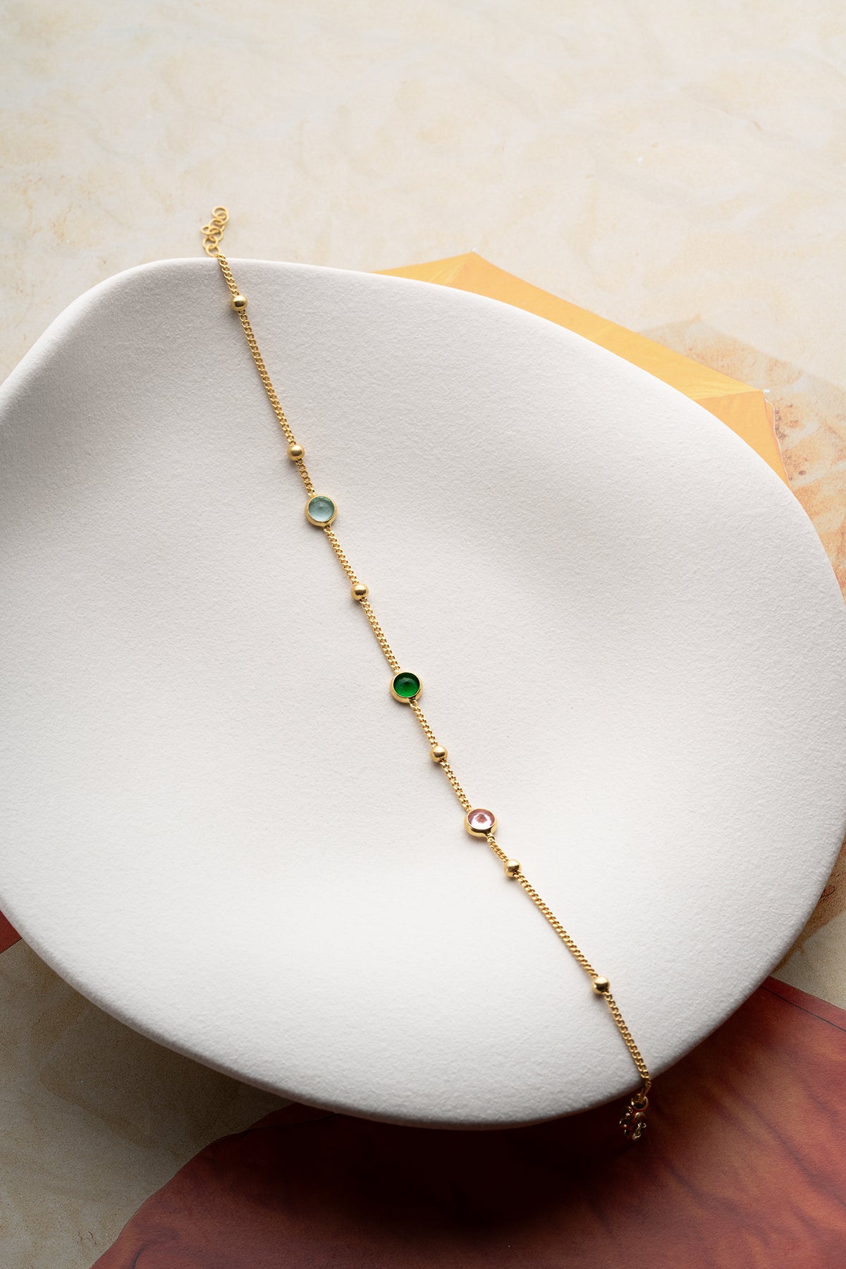 Multicolor Gemstone Station Anklet
