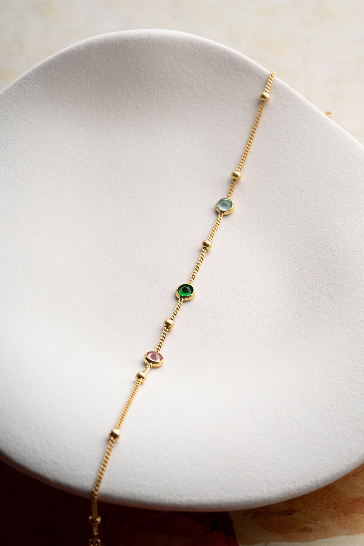 Multicolor Gemstone Station Anklet