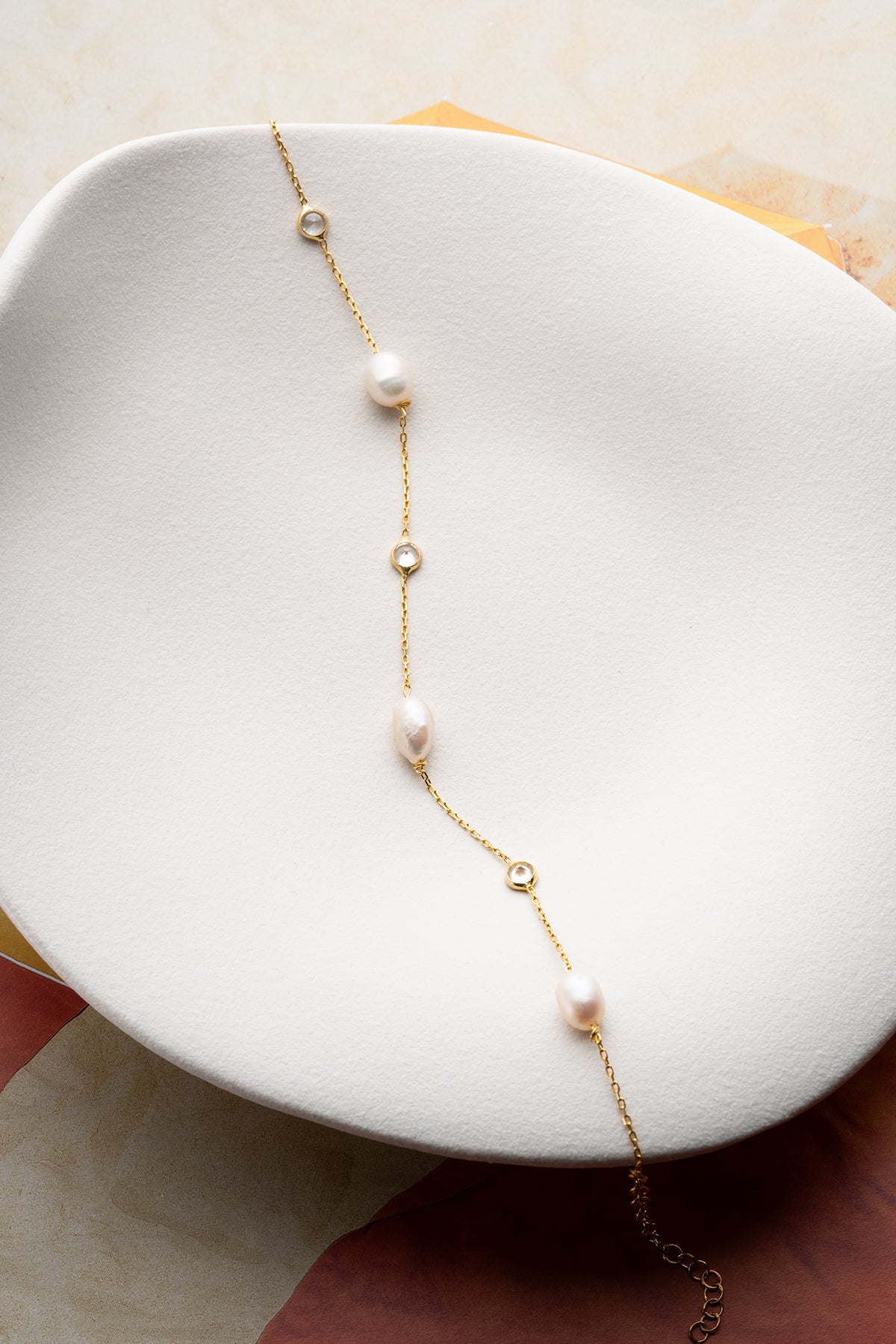 Pearl and Crystal Station Anklet