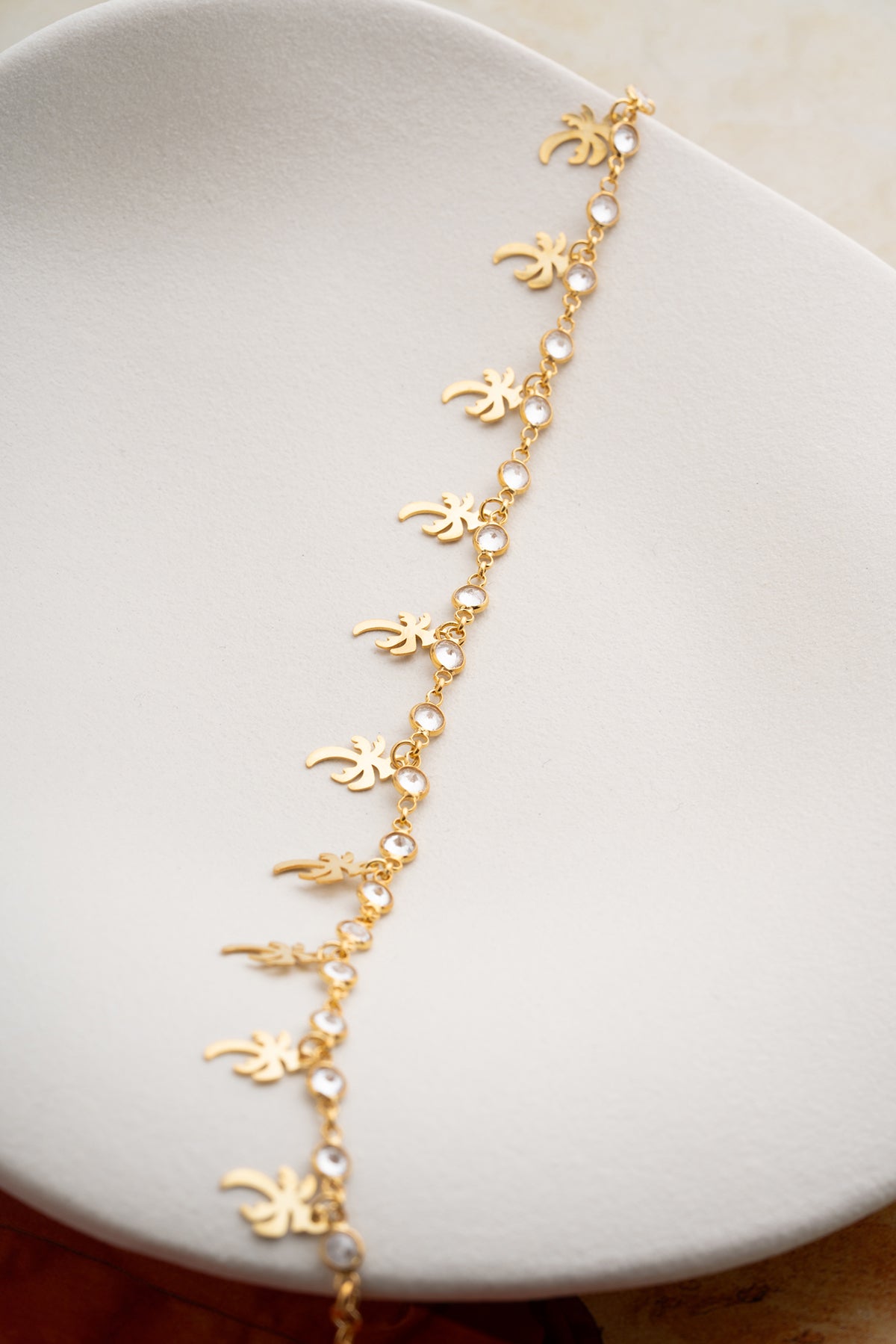 Palm Tree Charm Gold Anklet