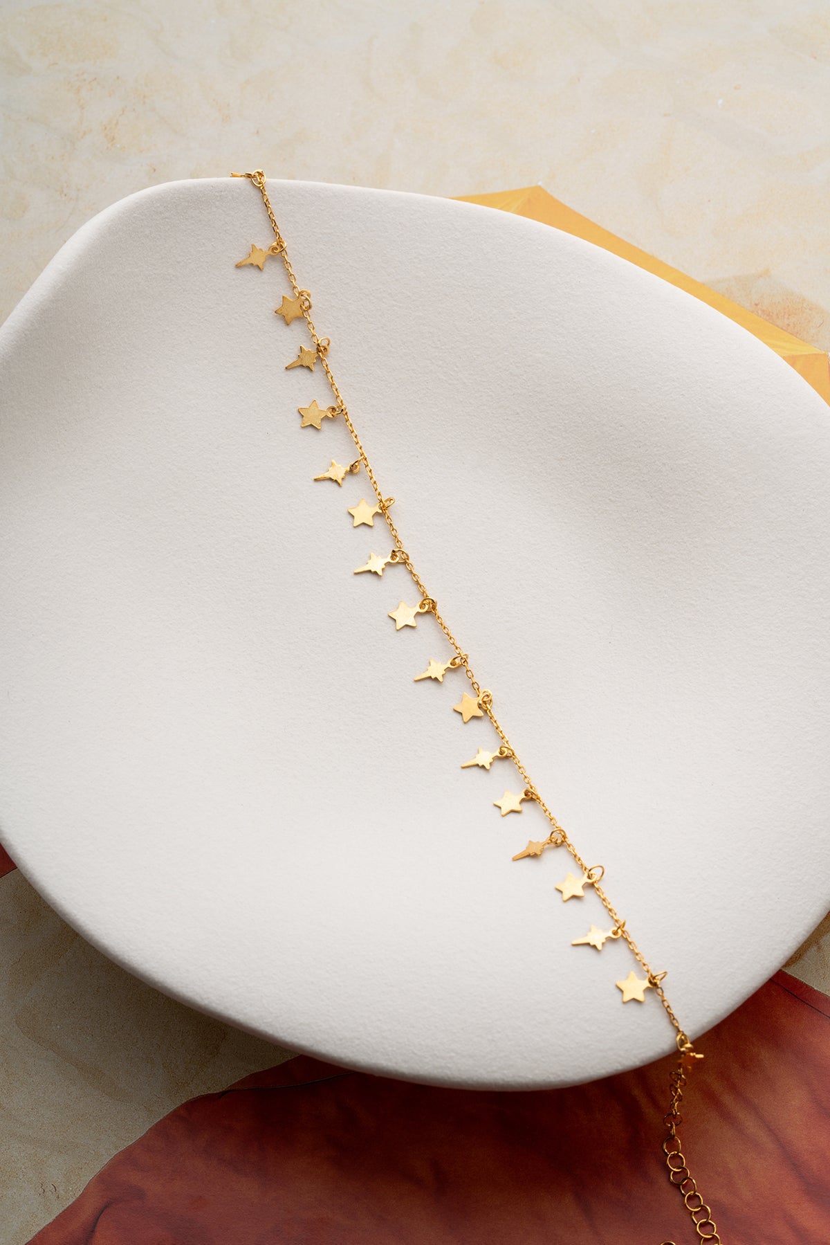 Star Charm Dangle Anklet in Gold