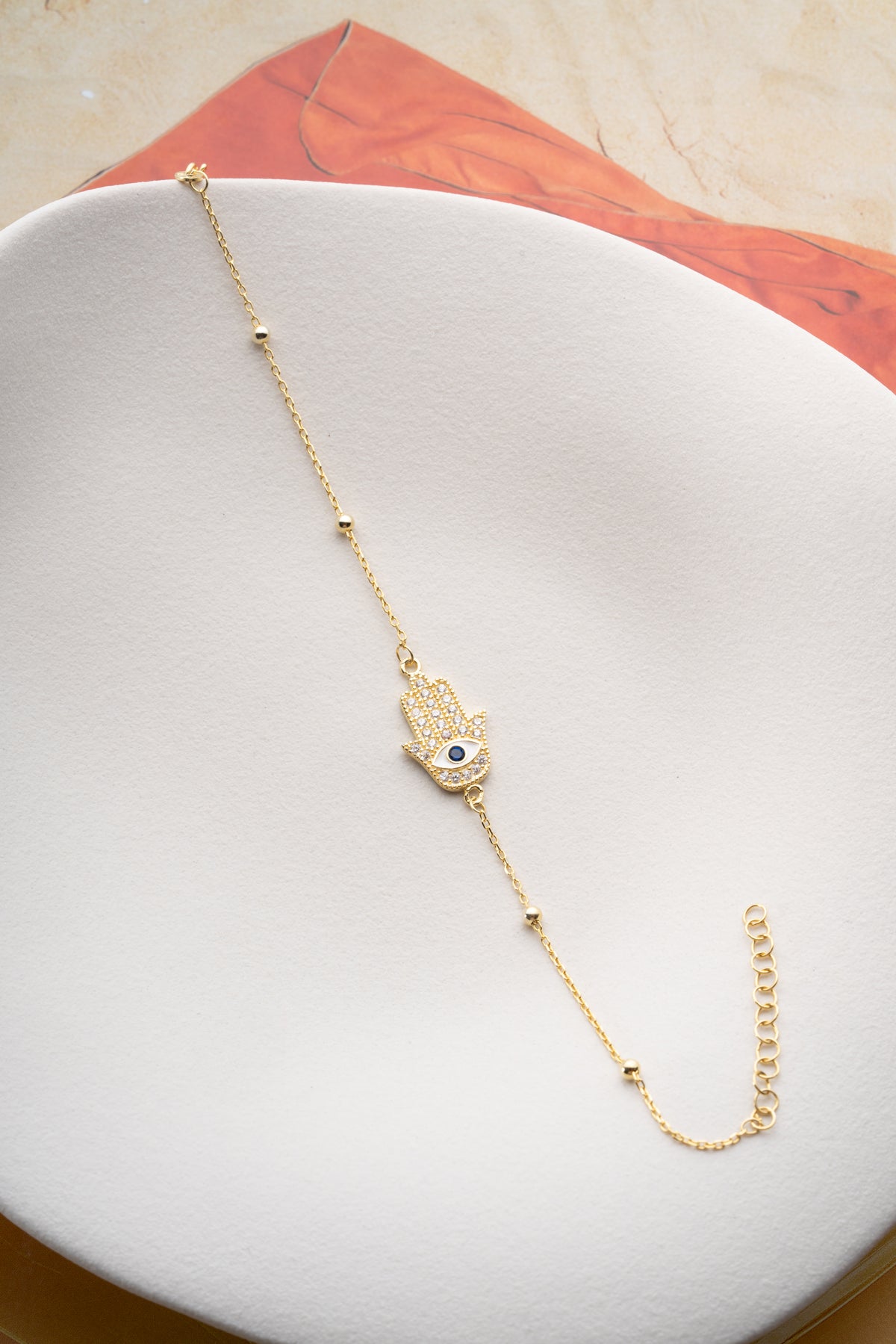 Hamsa Evil Eye Bracelet in Gold