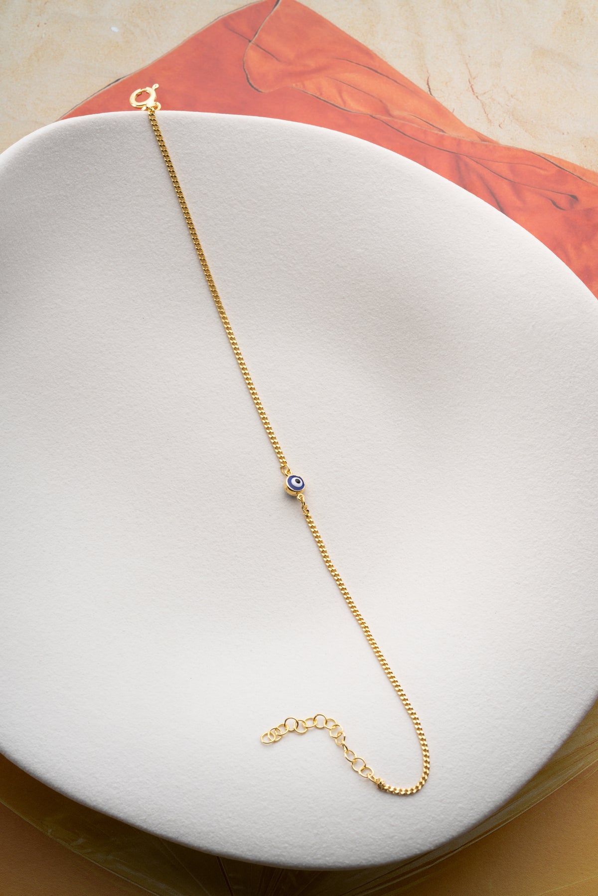 Evil Eye Charm Chain Bracelet in Gold