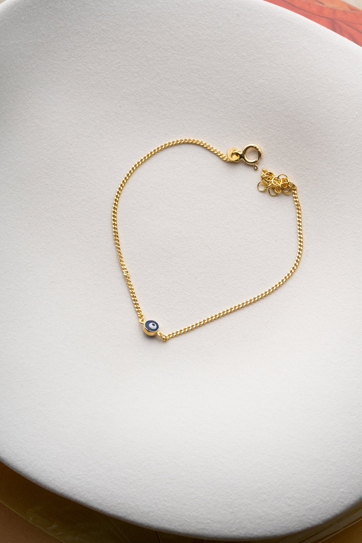 Evil Eye Charm Chain Bracelet in Gold