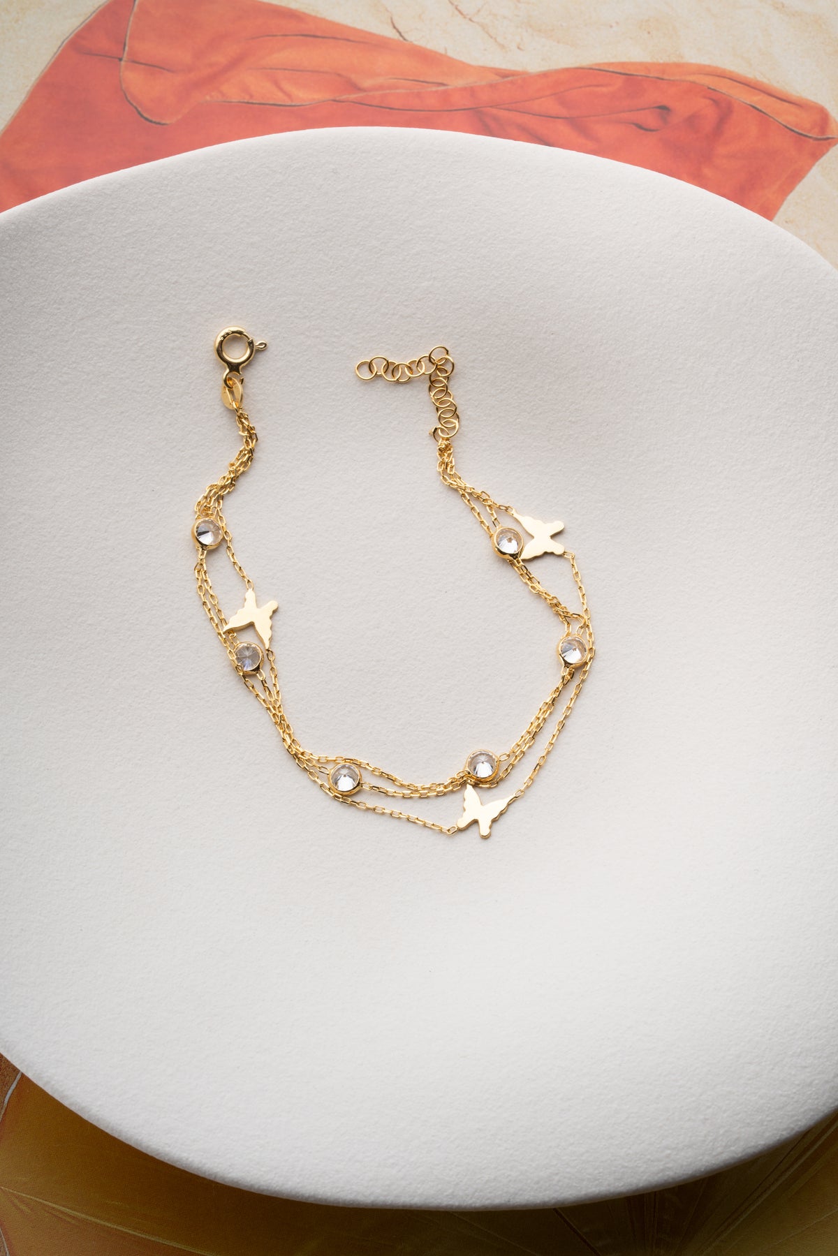 Layered Butterfly Charm Bracelet