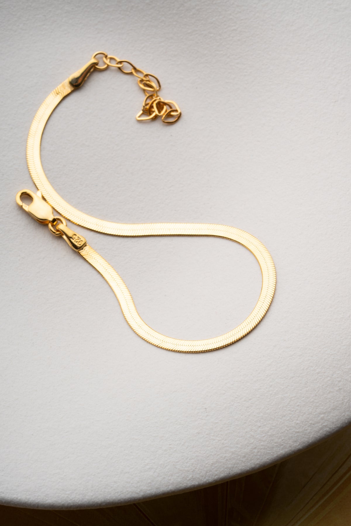 Gold Herringbone Chain Bracelet