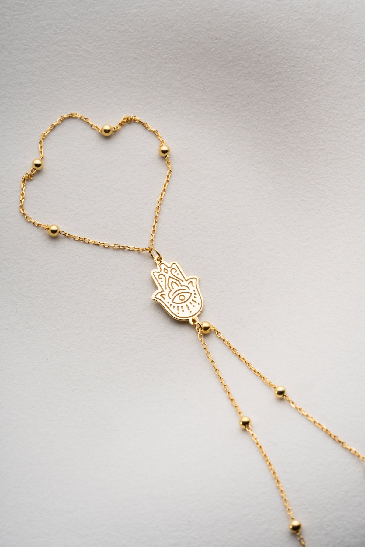 Hamsa Hand Chain Bracelet in Gold