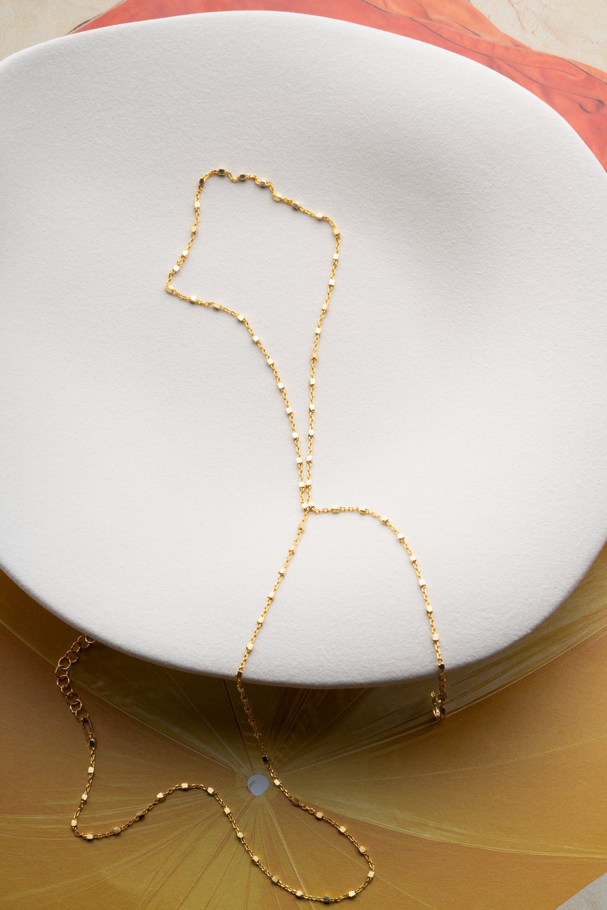 Cube Chain Hand Harness Bracelet in Gold