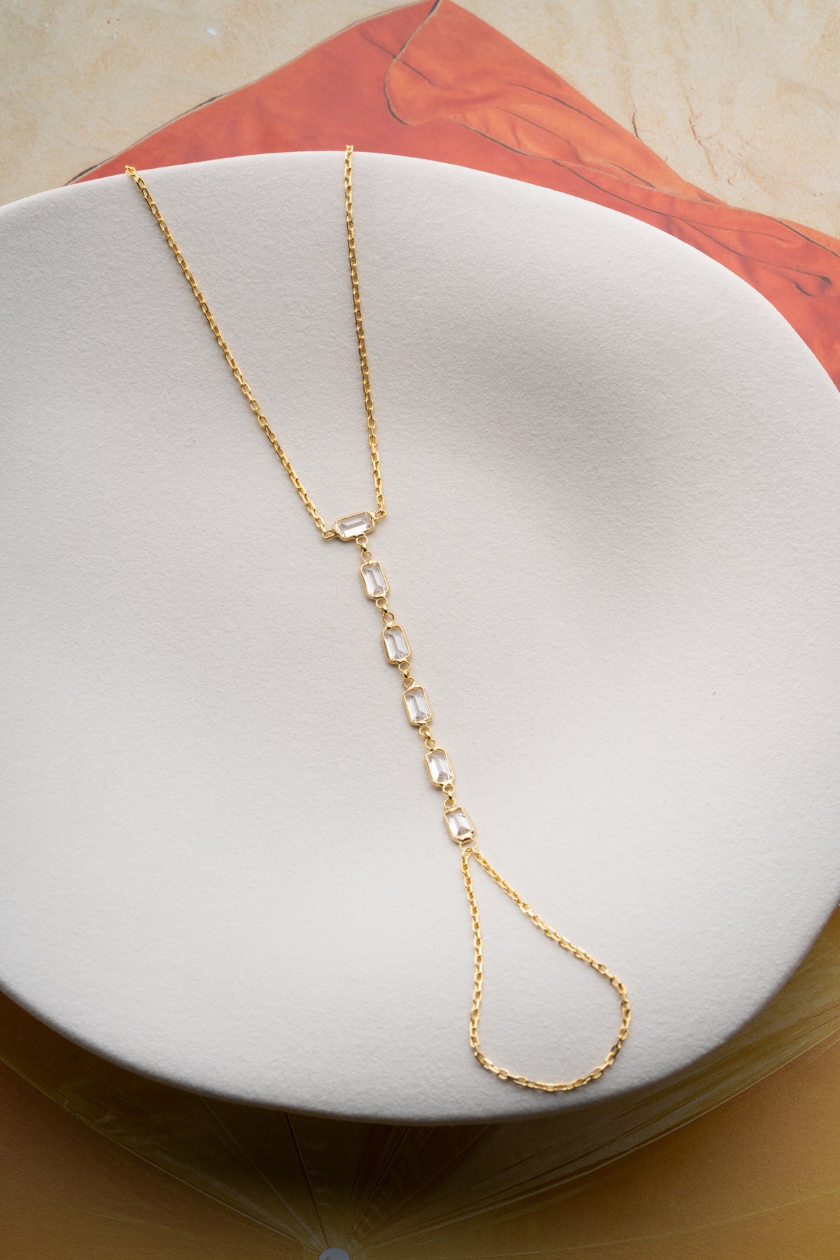 Baguette Crystal Hand Chain Bracelet
