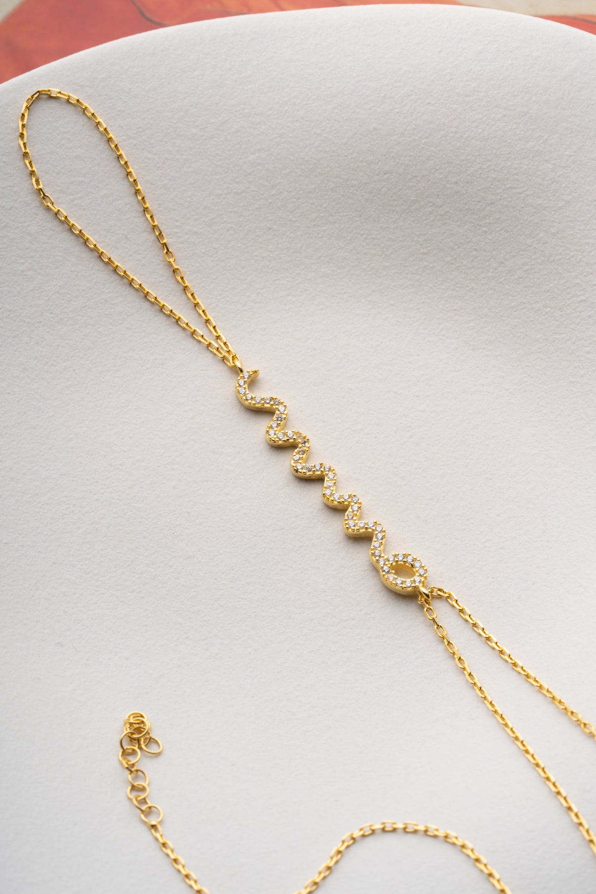 Pave Crystal Snake Hand Chain Bracelet