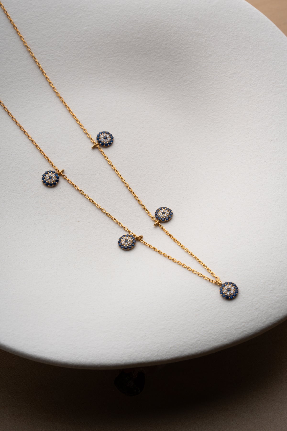 Layered Pave Evil Eye Necklace