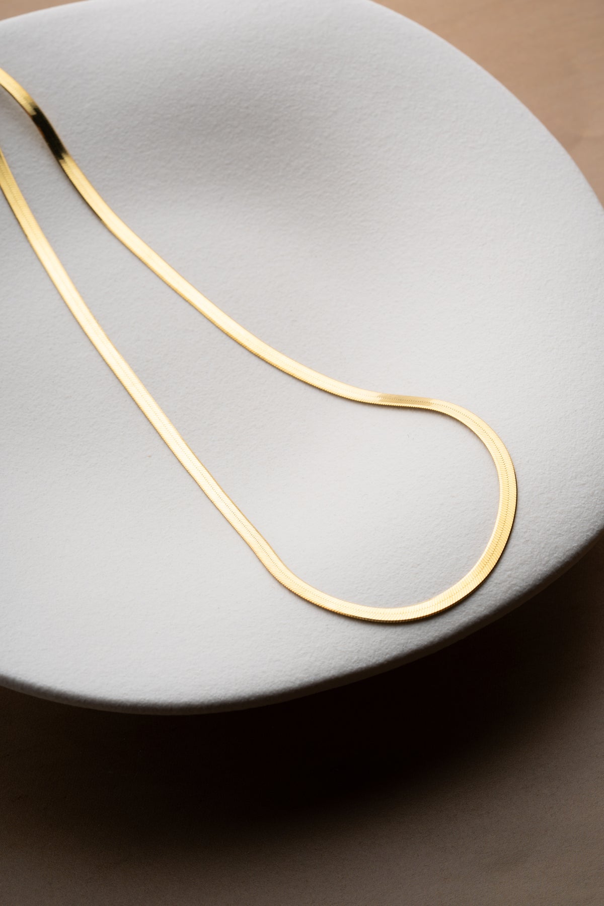 Gold Herringbone Snake Chain Necklace