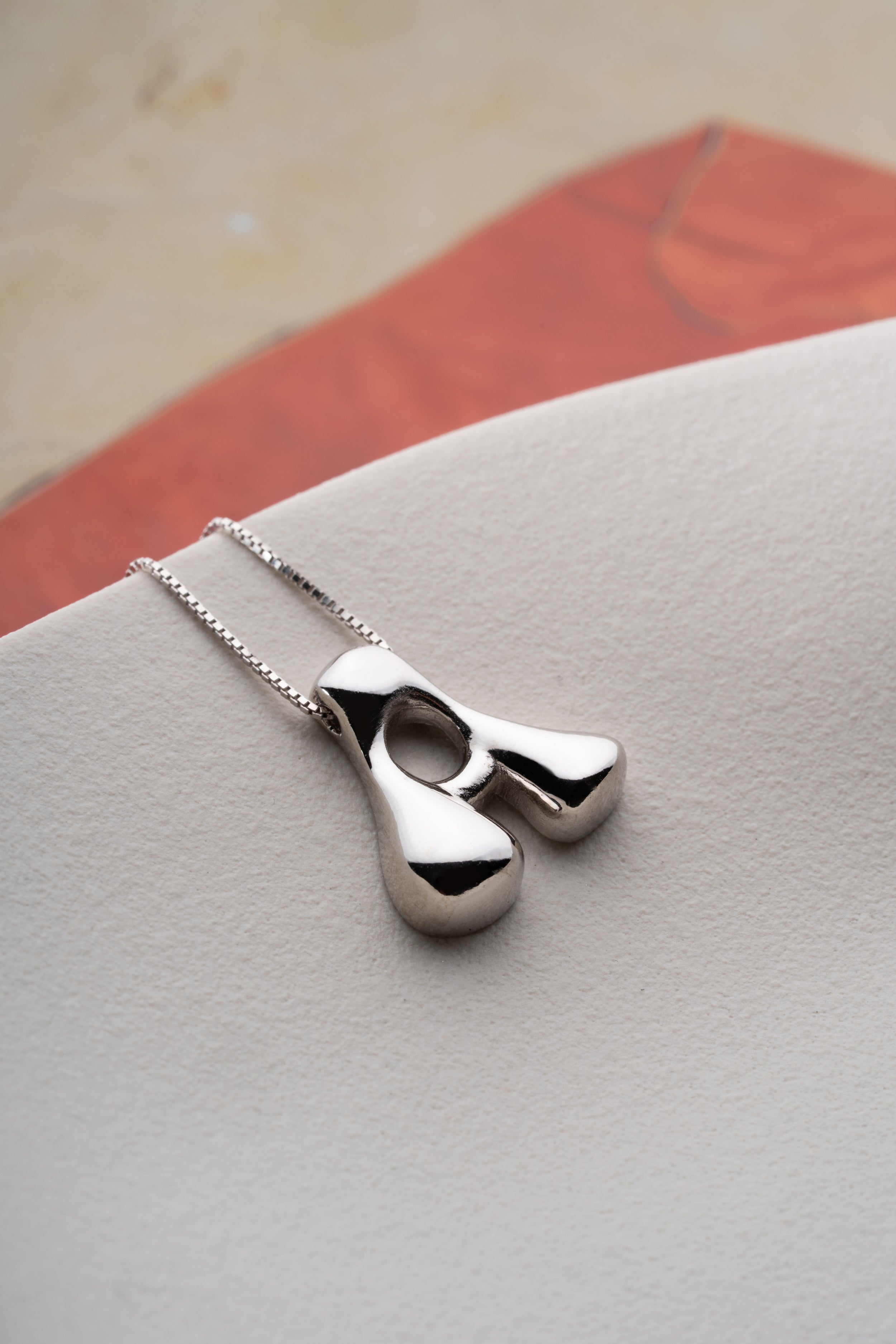 Custom Bubble Letter Initial Necklace